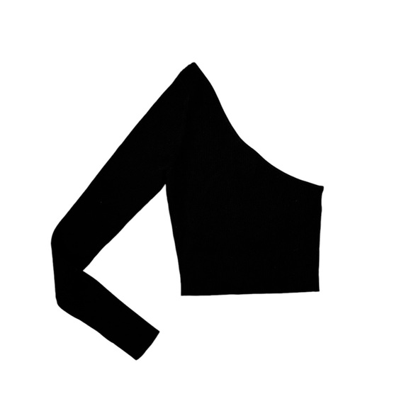 Alp N Rock | ANR+ Marie One Shoulder Eco Vero Ribbed Sweater in Black Small - Picture 3 of 9